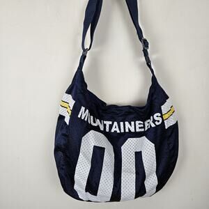 West Virginia Mountaineers Jersey tote purse lined mesh #00 hobo slouchy